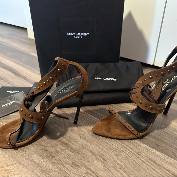 YSL Iris sandal brown suede size 40 - Picture 2 of 7